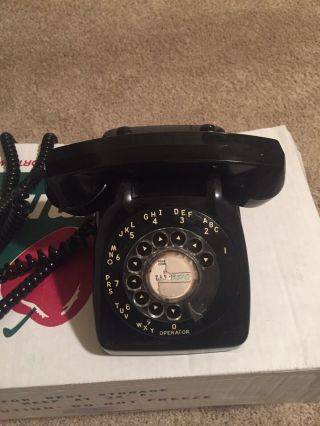 Vintage A And E Rotary Dial Phone Black Automatic Electric Made In Illinois