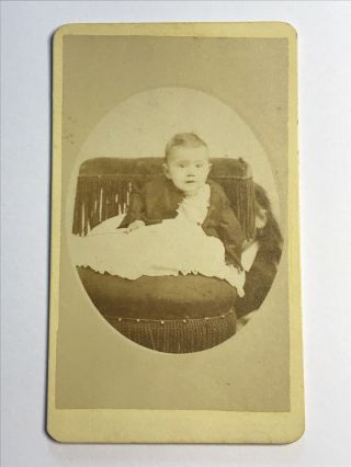 Cdv Photograph Of Baby Taken By Photographer R.  E.  Atkinson Of Palmyra Ny Photo