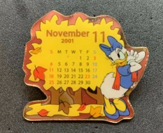 Disney Tokyo Disneyland Tdl Resort Calendar November Autumn 2001 Daisy Duck Pin