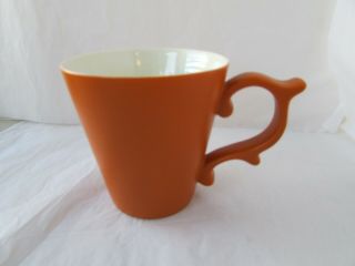 2012 Starbucks Burnt Orange Teavana Rococo Scroll Handle Tazo Coffee Mug Cup
