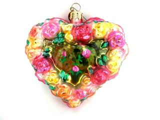 Christopher Radko " Love In Bloom " (heart) 4 " Ornament Of Month May Nib 01 - 0532 - 0