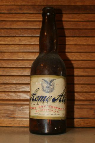 Pre Pro Acme Ale Flower City Brewing Co Rochester Ny Beer Bottle