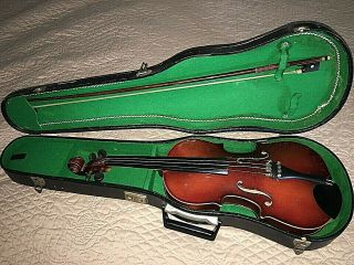Vintage Antonius Stradivarius Violin With Case And Bow No 9038