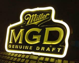 Neon Light Miller Mgd Beer Bar Pub Room Decor Display Acrylic Sign Bud 11 " ×7 "