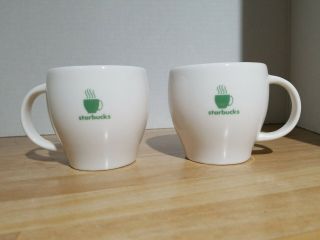 Starbucks 2003 Barista Green White Abbey Espresso Cup 6 Oz Set Of 2