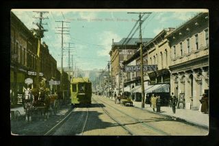 Pennsylvania Pa Postcard Sharon,  State Street Moores Guy Steele Trolley View