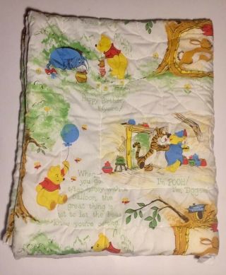Vintage Disney Classic Winnie The Pooh And Friends Crib Comforter Blanket