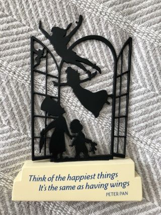 Hallmark Disney Peter Pan Silhouette Think Of The Happiest Things Figurine Euc