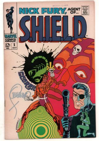 Nick Fury,  Agent Of Shield 5 (grade 8.  0) 1968 Signed By Jim Steranko W