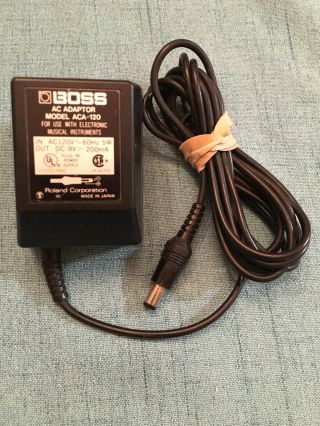 Boss Aca - 120 9 - Volt Charger Adapter,  Vintage Made In Japan