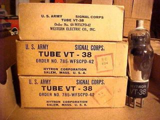One - Nos  38 (vt38) Tube Mixed Mfg.  Us Army 0828