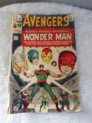 The Avengers 1964 Silver Age Marvel Comic Book Wonder Man Introduction Oct 9