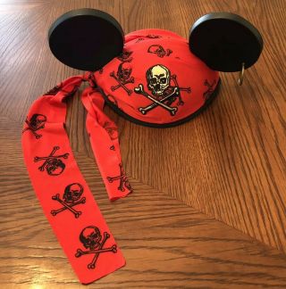 Disney Parks Pirates Of The Caribbean Mickey Mouse Ears Hat Youth Size