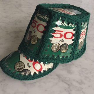Vintage Labatts 50 Ale Handmade Crochet Beer Can Hat Canada Rare