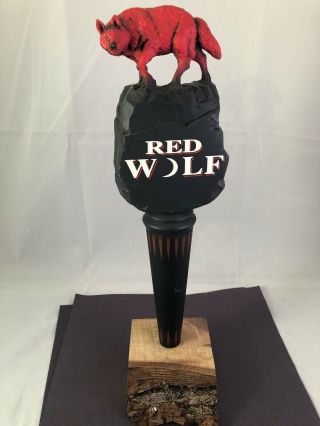 Beer Tap Handle Red Wolf Beer Tap Handle Figural Wolf Beer Tap Handle