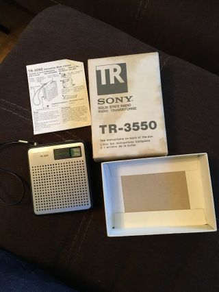 Vintage Sony Tr - 3550 Pocket Am Radio Transistor