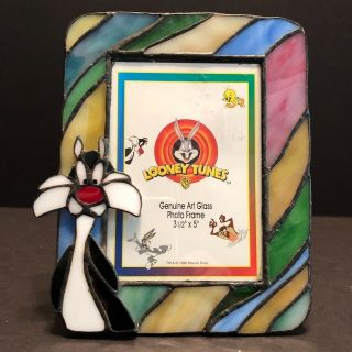 Looney Tunes Sylvester The Cat Stained Glass Picture Frame 1996 Warner Bros
