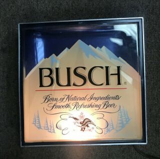 Busch Beer Lighted Sign Brewers Mountains Light Advertisement Ad Bar Sign