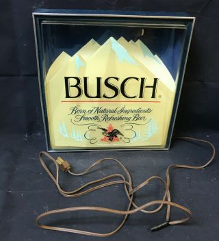 Busch Beer Lighted Sign Brewers Mountains Light Advertisement Ad Bar Sign 2