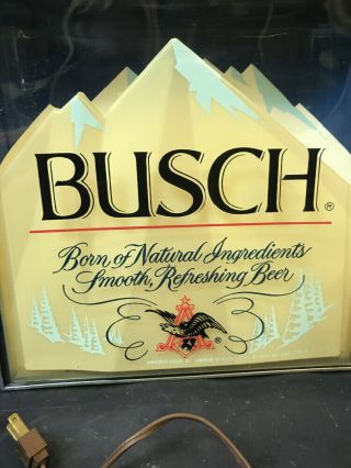 Busch Beer Lighted Sign Brewers Mountains Light Advertisement Ad Bar Sign 3