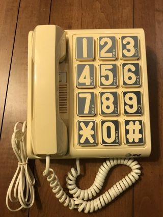 Vintage Big Button At&t Land Line Telephone Phone Pl3004