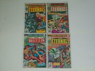 4 Comics:the Eternals - Issue: 1 - July (1 St Issue),  2 - Aug,  3 - Sept And 4 - Oct 1976