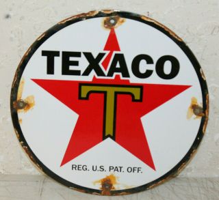 Texaco Gasoline Oil Vintage Style Porcelain Signs Gas Pump Man Cave Station