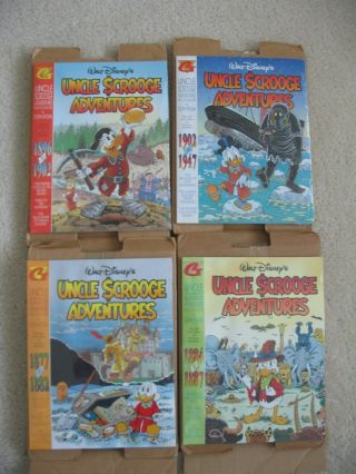 Uncle Scrooge Adventures By Don Rosa Set Of 4 Gladstone W/cards