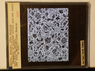 18th Century French Fabric with Floral Design,  Magic Lantern Glass Slide 2