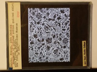 18th Century French Fabric with Floral Design,  Magic Lantern Glass Slide 3