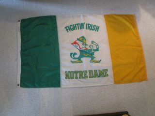Vintage Notre Dame Flag Nylon Flags International Pole Flag 60 " X 32 "
