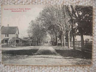 Manahawkin Nj - Street To Public School - Houses - Posted 1908 - Ocean County Jersey