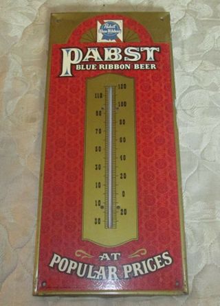 Vintage Tin Pabst Wall Thermometer Scarce Red Model