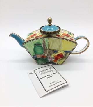 Kelvin Chen Metal Enameled Miniature Teapot,  No.  1589
