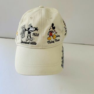 Walt Disney World Mickey Mouse Through The Year Embroidered Adult Beige Cap