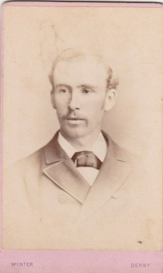 Cdv Victorian Carte De Visite Photograph - Unknown Man By Winter Of Derby