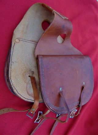 Vintage Leather Handmade Saddle Bags 1950 