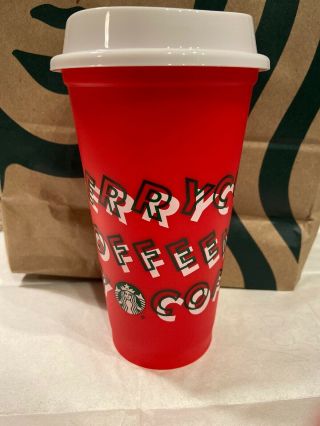 Starbucks 2019 Limited Edition Reusable Holiday Christmas Red Cup 16oz Grande