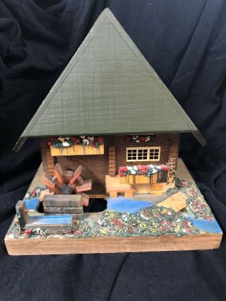Vintage Reuge Swiss Made Wooden Cabin Music Box Great Unknown Song