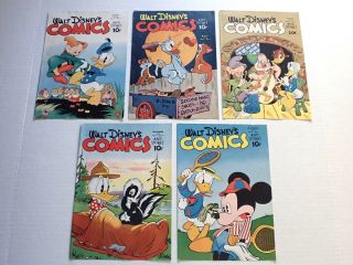 1944 Walt Disney Comics 5 Issues Covers Only - Saved For Color Wwii War Insignia
