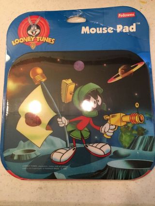 Vintage Warner Bros 1997 Looney Tunes Marvin The Martian Computer Mouse Pad