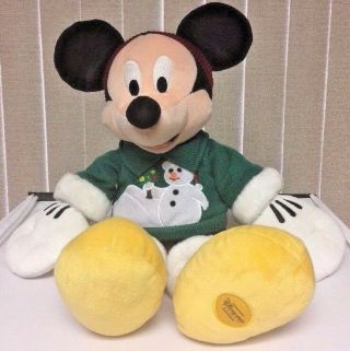 Disney Store Mickey Mouse Christmas 16 " Plush Toy Disney Store Exclusive