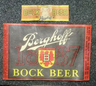 Berghoff Bock Beer Bottle Label,  Berghoff Brewing Co. ,  Ft.  Wayne,  In. ,  Irtp.