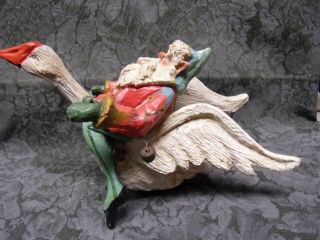 House Of Hatten Christmas Santa Claus On A Goose 1991 Ornament