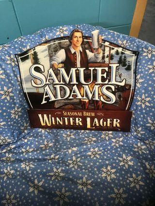 Samuel Adams Winter Lager Seasonal Brew Beer Tin Sign 16.  5”x16” Very Rare 2012