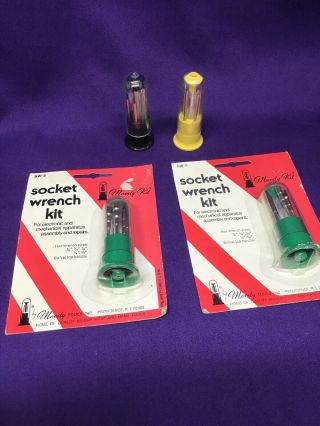Vintage Moody Kit Precision Screwdrivers Socket Wrenches 2 Green Nos Yel.  & Blk