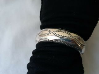 Vintage Navajo Sterling Silver Bracelet Cuff By Albert Bighand