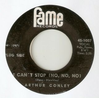Arthur Conley I Cant Stop In The Same Old Way Fame Dj Northern Soul Deep Usa 45