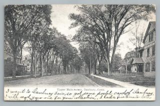 Upper Main Street Danbury Connecticut Udb Antique Postcard Campville Dpo 1906