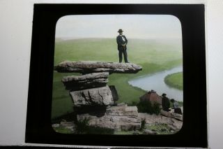 Magic Lantern Slide Confederate Signal Station Lookout Mountain,  Tennessee Ucv